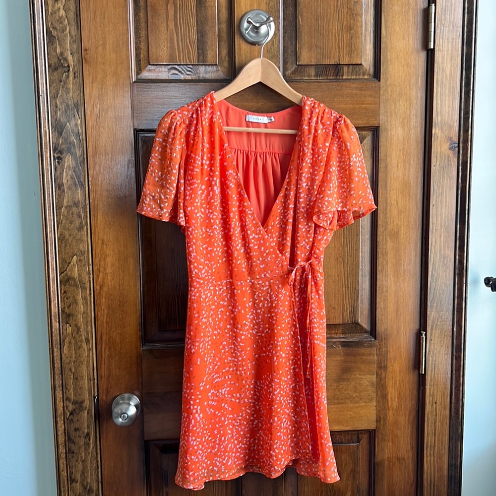 Lush orange wrap dress
